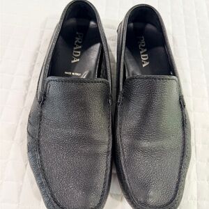 Prada Men's black Leather Slip-Ons size 9